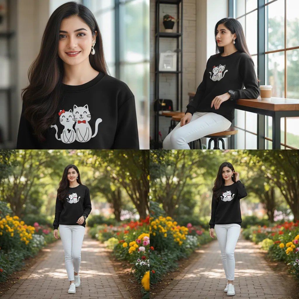 Black Graphic Sweatshirt.