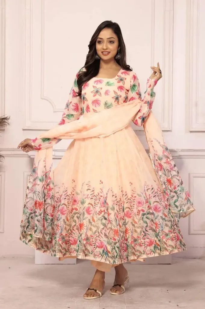 PRESENTING NEW PURE SOFT HEAVY FAUX GEORGETTE FABRIC ANARKALI PENT DUPPTA READY TO WEAR COLLECTION