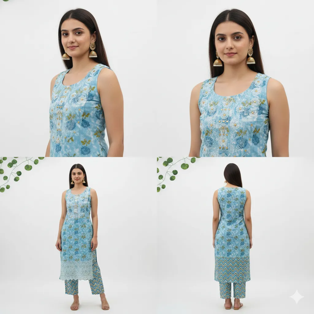 Elegant Mustard Yellow Chikankari Hand-Embroidered Kurta Set with Matching Trousers & Dupatta - 3 Piece Set